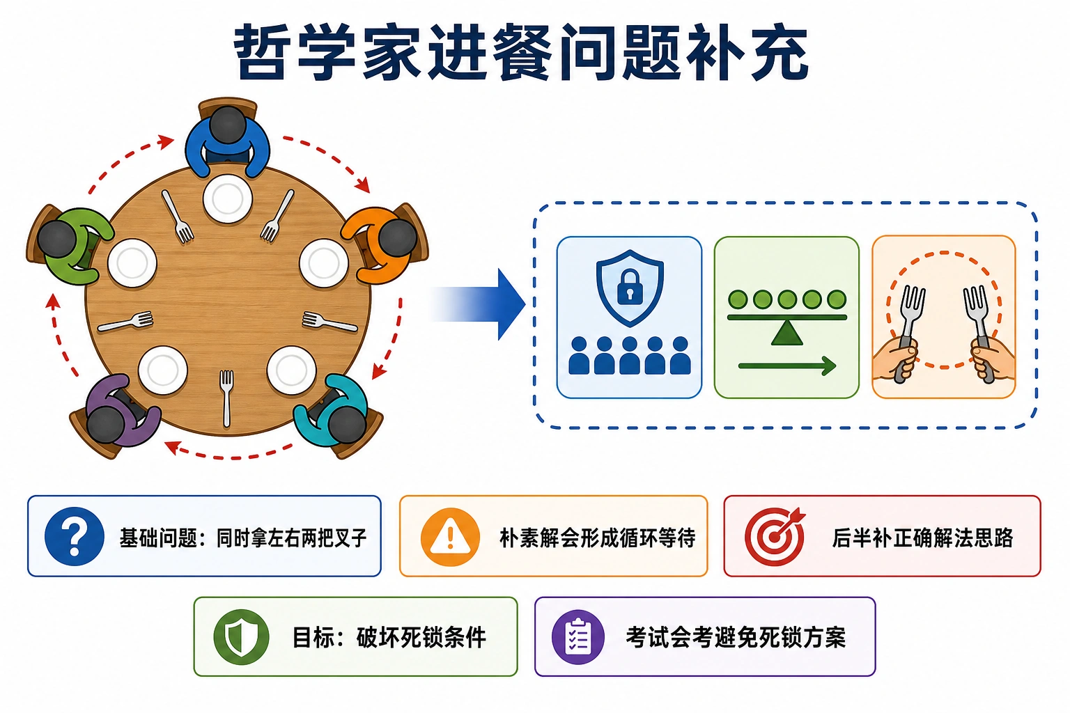 知识点插图：3.10 哲学家进餐问题补充（p90-91）