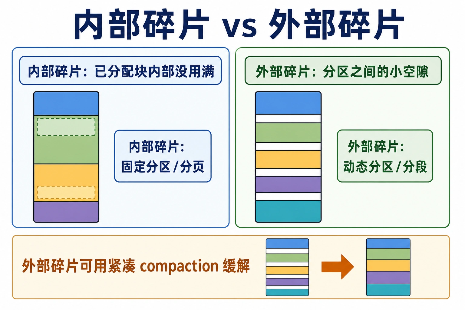 知识点插图：4.3.4 内部碎片 vs 外部碎片（高频面试）