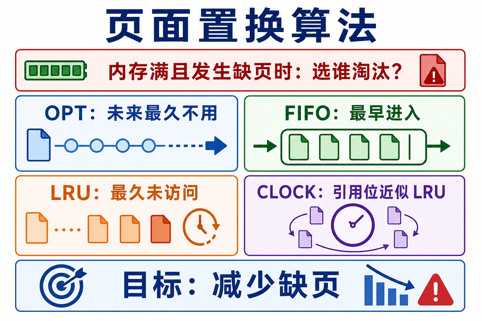 知识点插图：4.7.7 页面置换算法（必考重点）