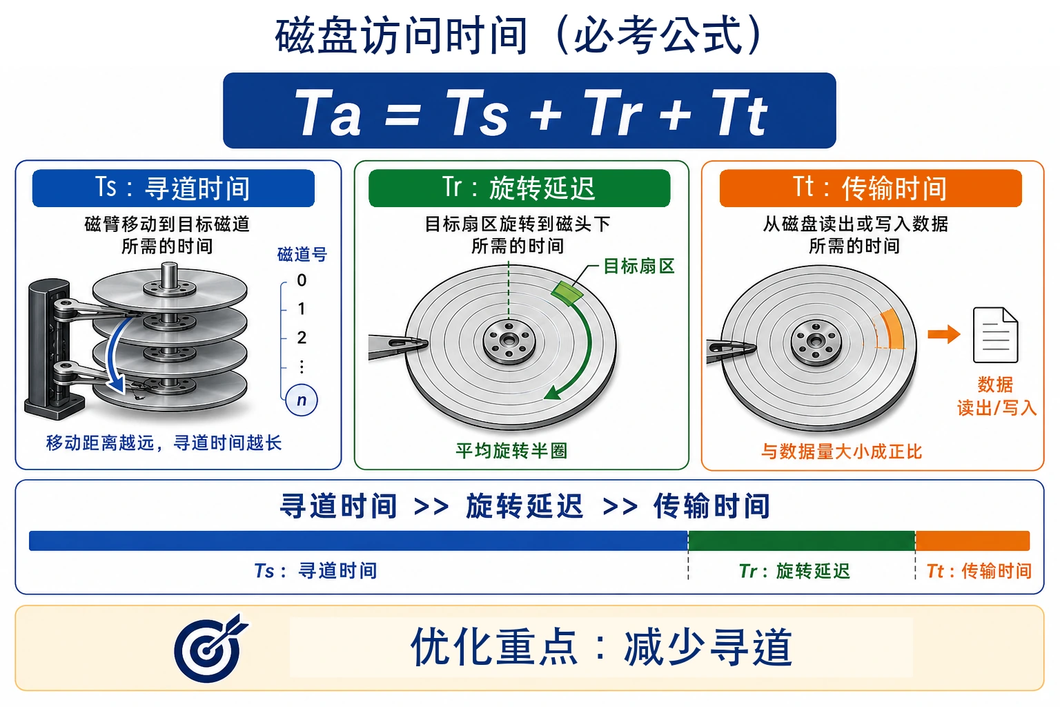 知识点插图：5.6.3 磁盘访问时间（必考公式）