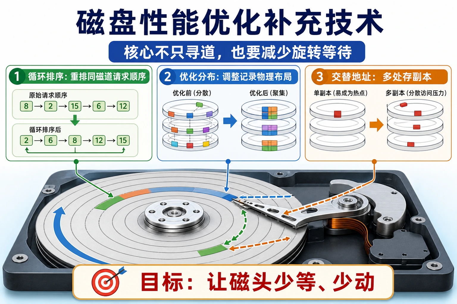 知识点插图：5.6.5 磁盘性能优化的两个补充技术（PPT 5.3.2-5.3.3）